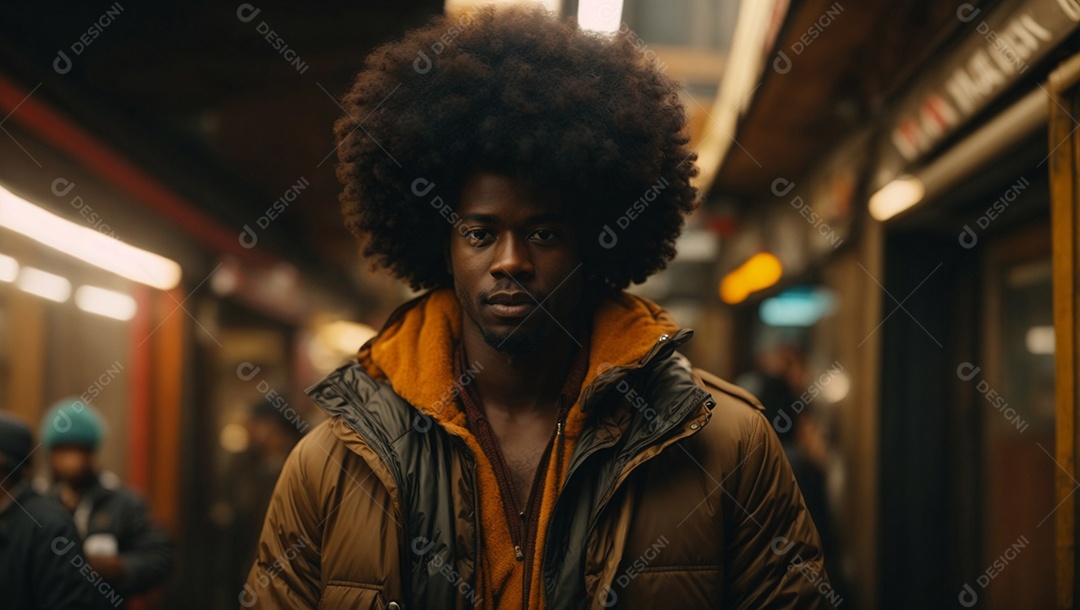 Homem negro com cabelo grande
