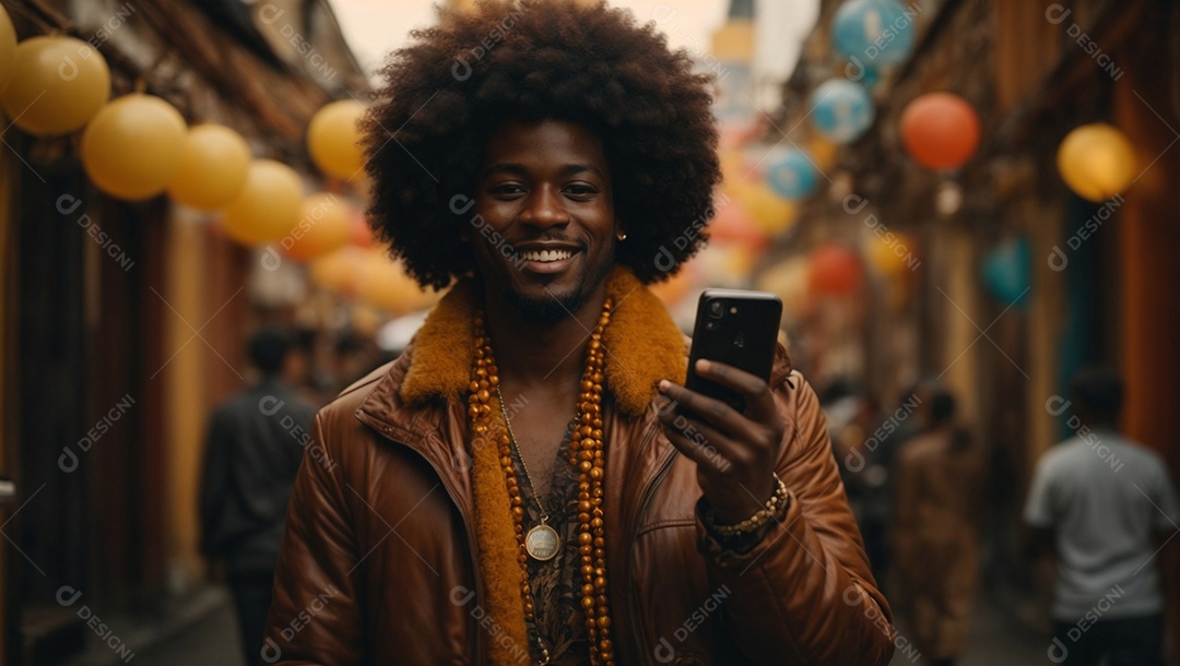 Homem negro com cabelo grande