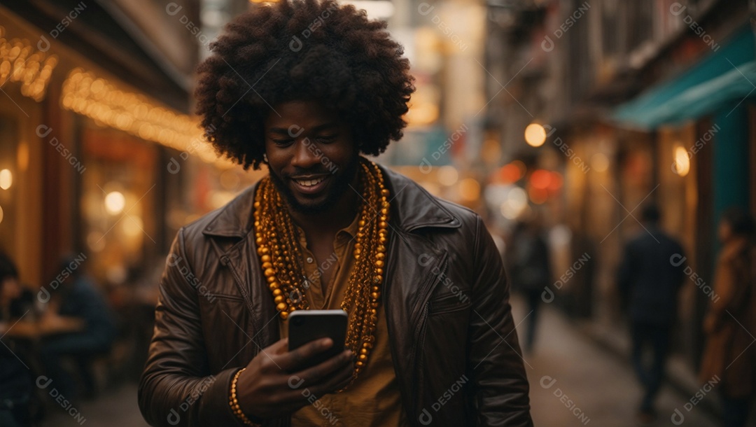 Homem negro com cabelo grande