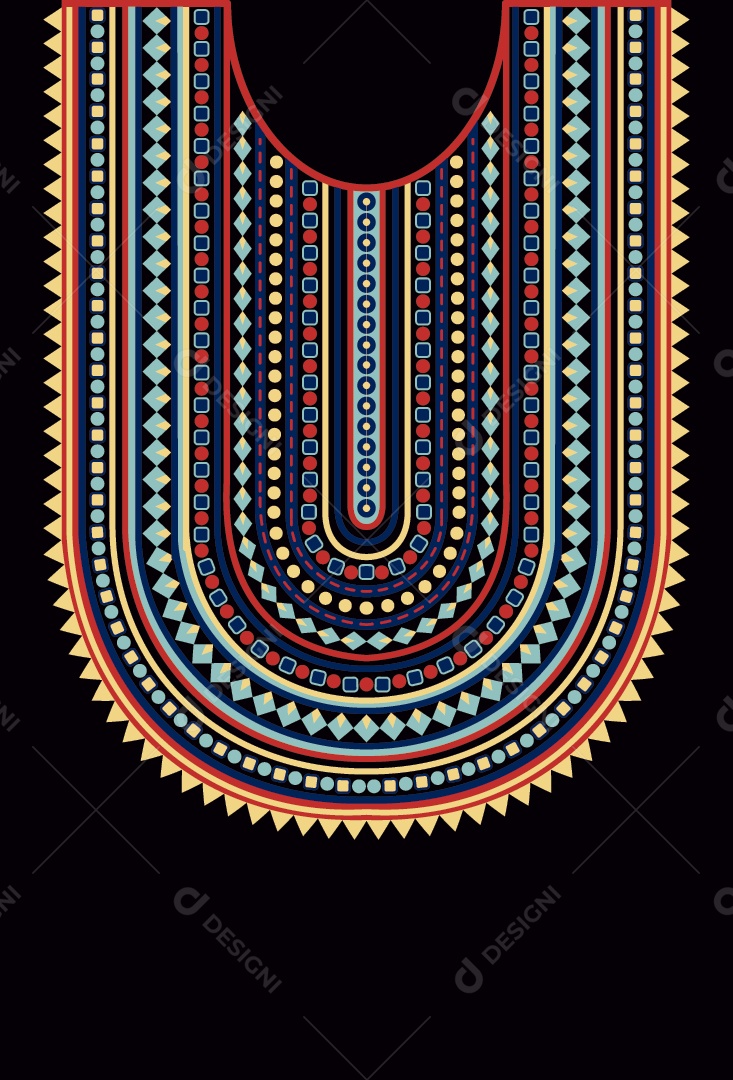 Colar Étnico Ilustração Vetor EPS