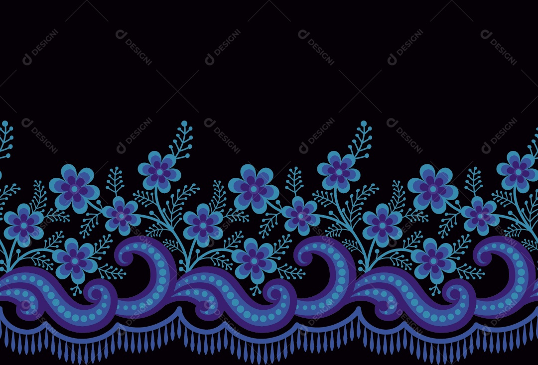 Padrão de Tapete de Flores Ilustração Vetor EPS