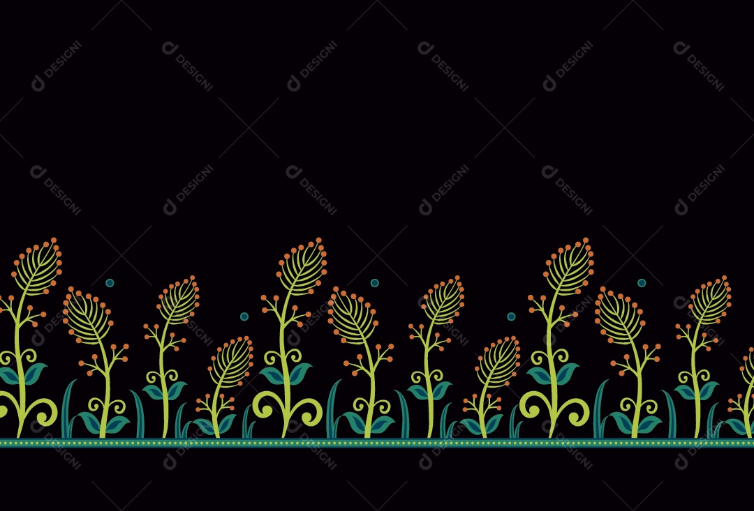 Padrão de Tapete de Flores Ilustração Vetor EPS