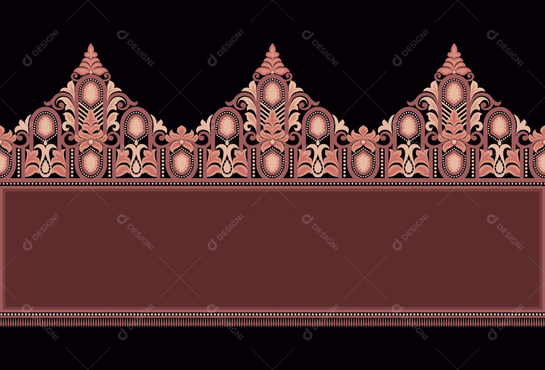 Quadro Decorativo Ornamental Ilustração Vetor EPS