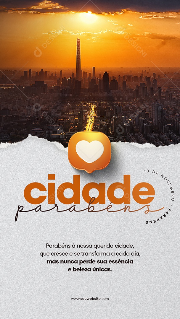 Story Parabéns Ciadade Social Media PSD Editável