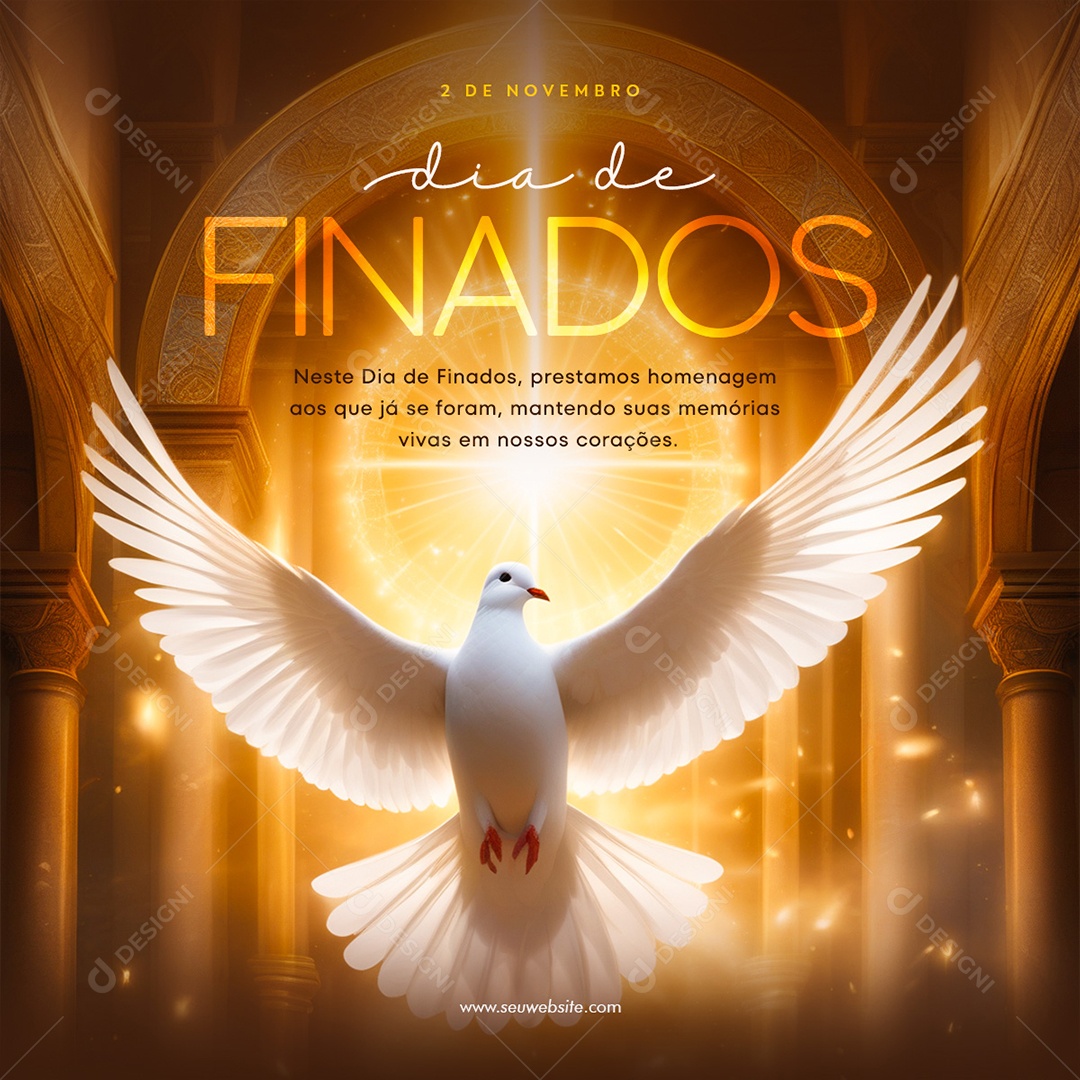 Feed Dia De Finados Nossos Corações Social Media PSD Editável
