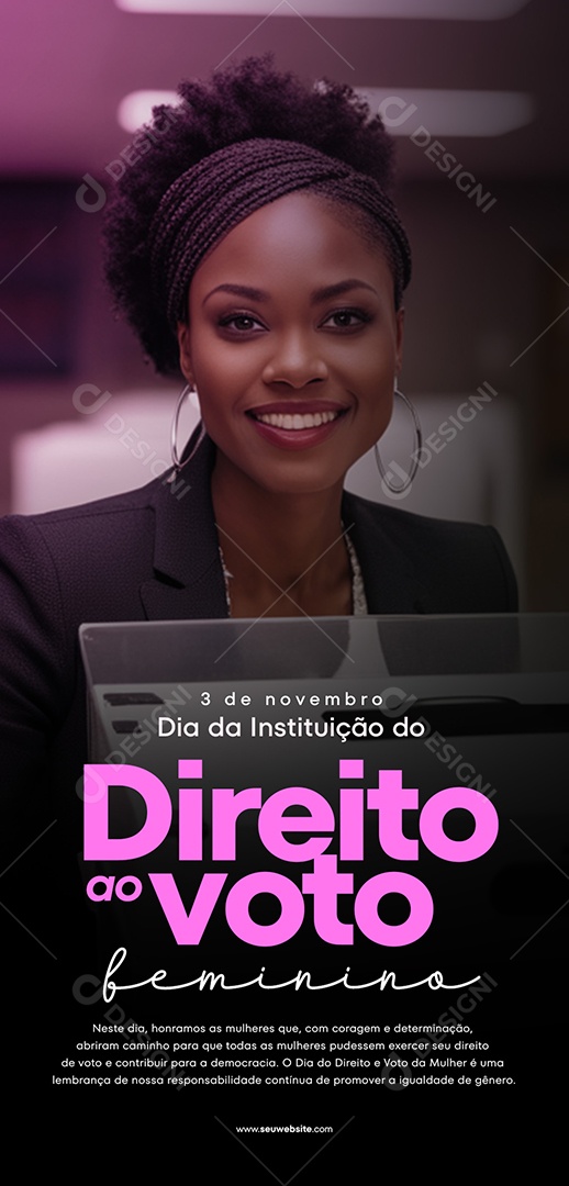 Social Media Story 3 De Novembro Direito Ao Voto Feminino PSD Editável