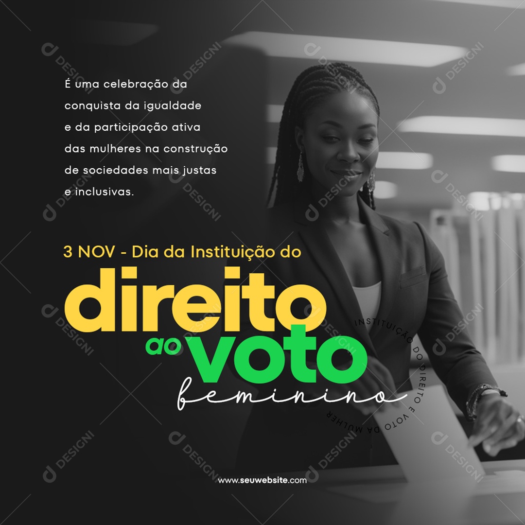 Feed Celebração Da Conquista Direito Ao Voto Feminino Social Media PSD Editável