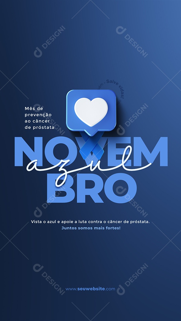 Social Media Story Novembro Azul Luta Contra o Câncer De Próstata PSD Editável