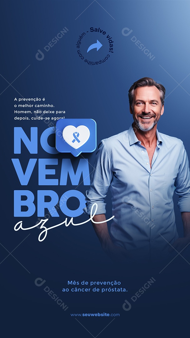 Social Media Story Mês De Prevenção Novembro Azul PSD Editável