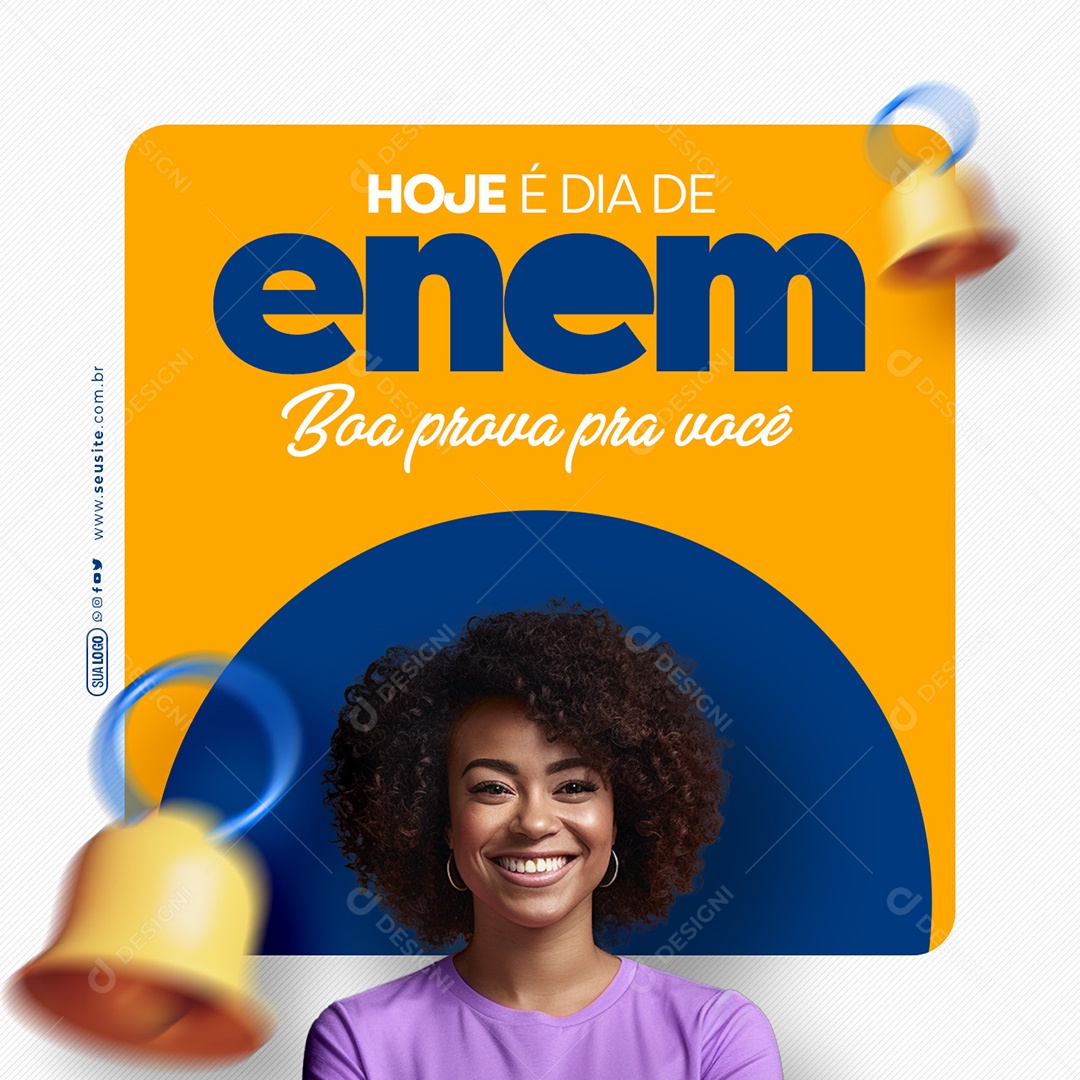 Hoje é Dia de Enem Boa Prova pra Você Social Media PSD Editável