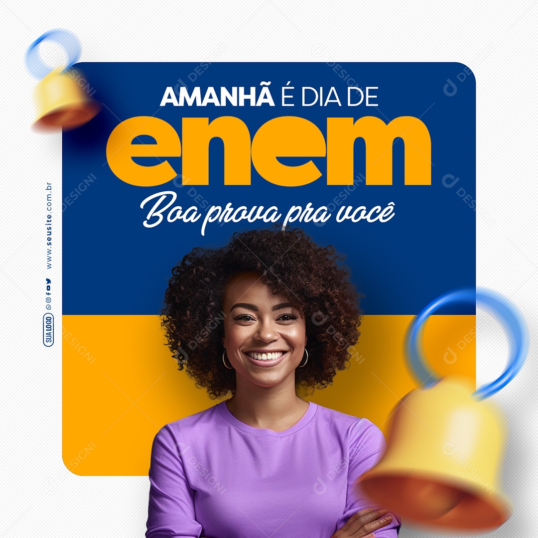 Amanhã é Dia de Enem Boa Prova pra Você Social Media PSD Editável