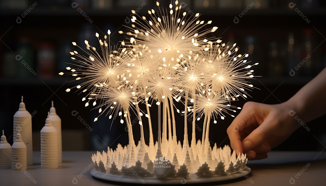 Fogos de artifício de verdade dentro de casa