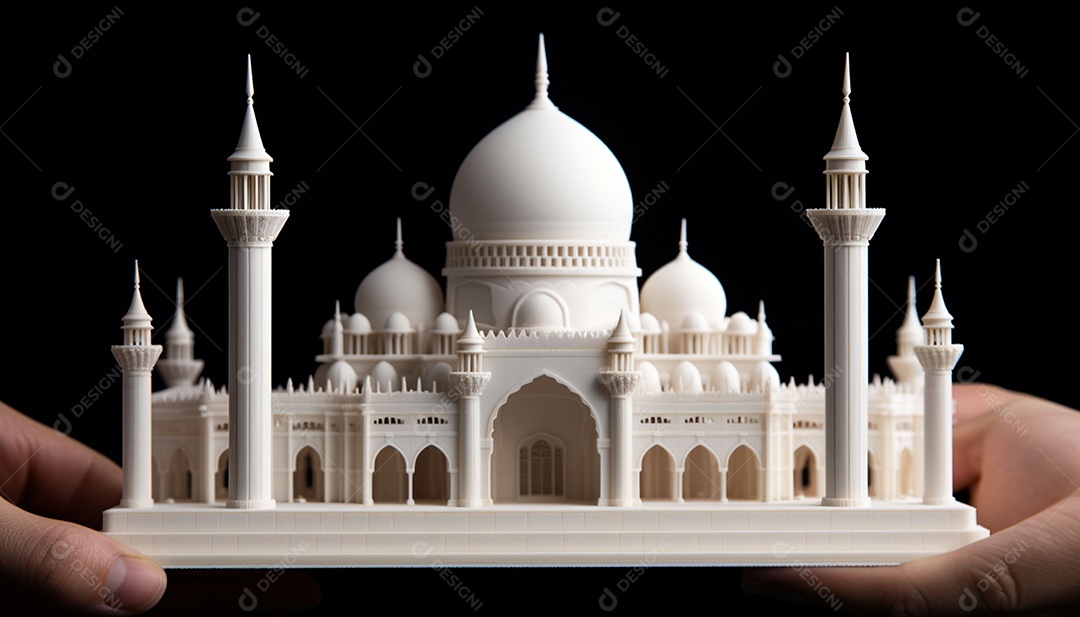 Poster de luzes do Ramadã várias lâmpadas brilhantes penduradas no teto em um fundo azul escuro e título ilustração vetorial Ramadan Kareem