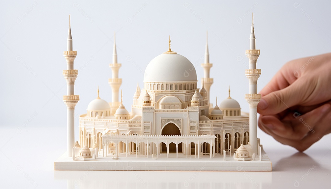 Poster de luzes do Ramadã várias lâmpadas brilhantes penduradas no teto em um fundo azul escuro e título ilustração vetorial Ramadan Kareem