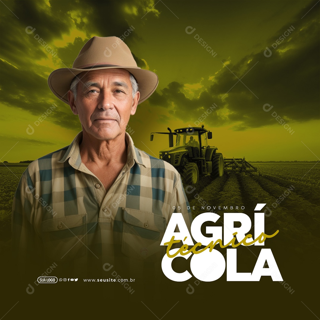 Dia do Técnico Agrícola 05 de Novembro Social Media PSD Editável