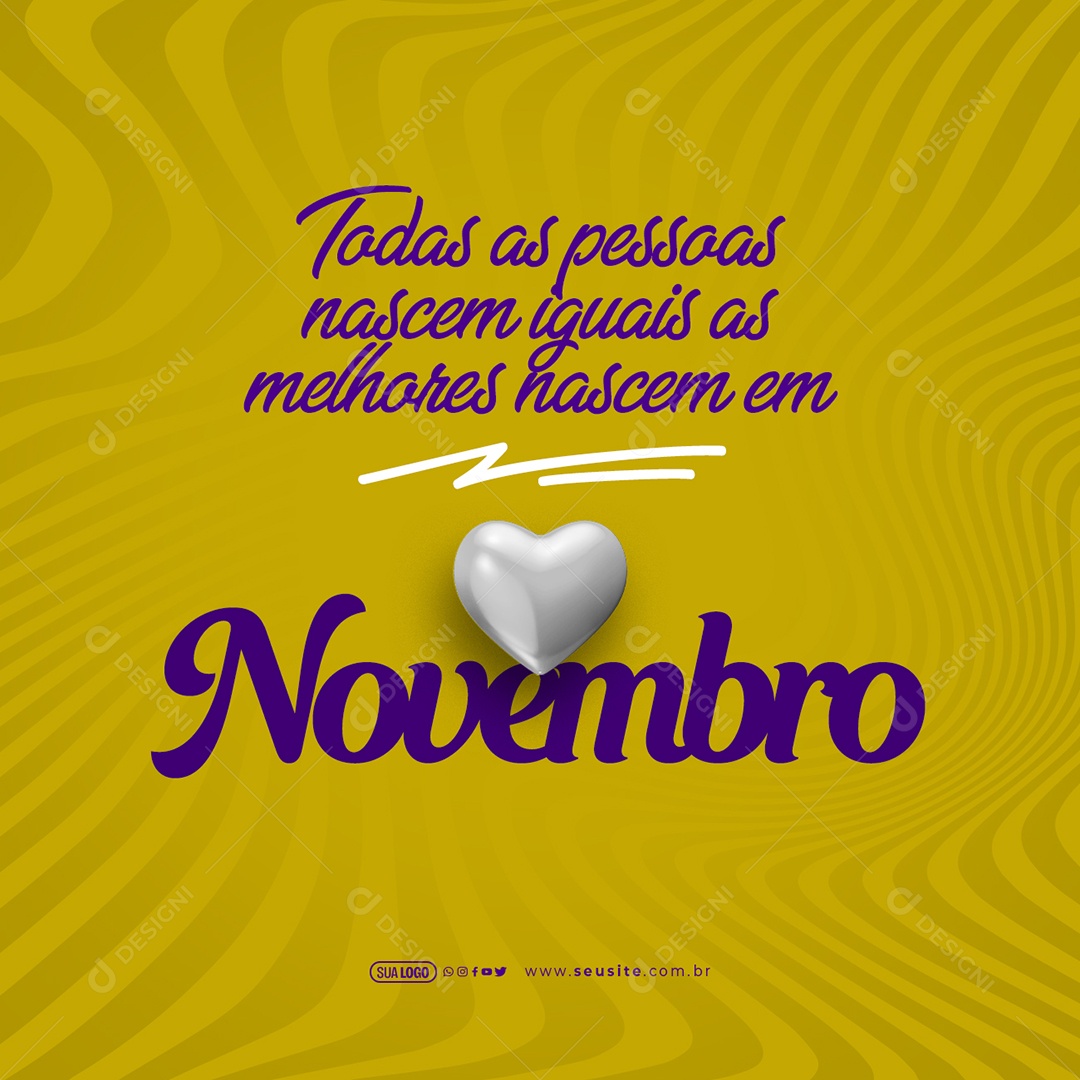 Novembro toda as Pessoas Nascem Iguais as Melhores Social Media PSD Editável
