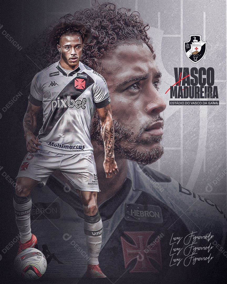 Social Media Flyer Futebol Vasco X Madureira Lucas Figueiredo PSD Editável