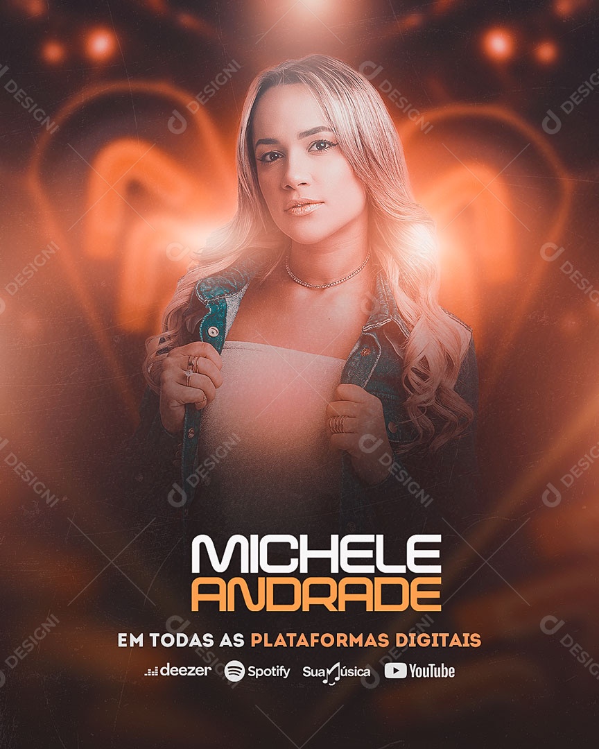 Social Media Flyer Michele Andrade Todas Plataformas PSD Editável