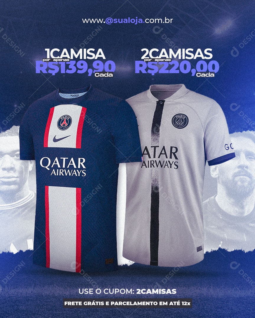 Social Media Camisas De Time Loja PSD Editável