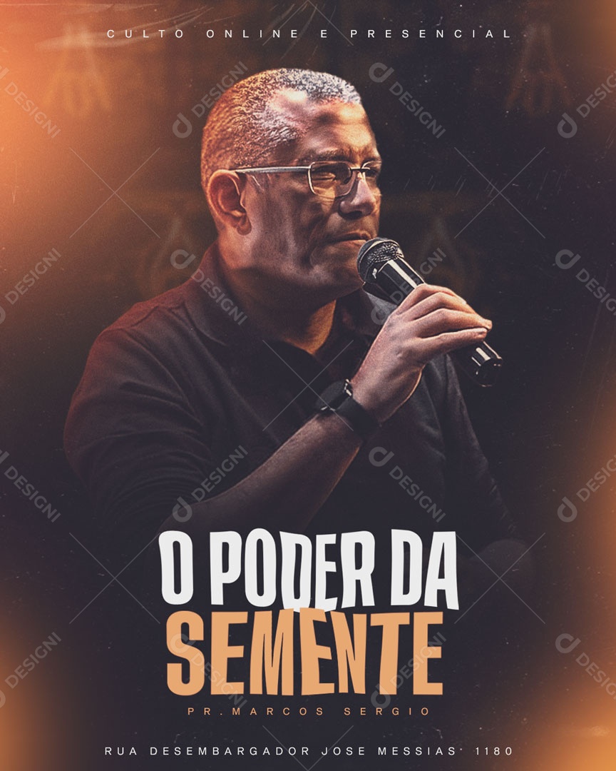 Social Media Flyer o Poder Da Semente Culto PSD Editável