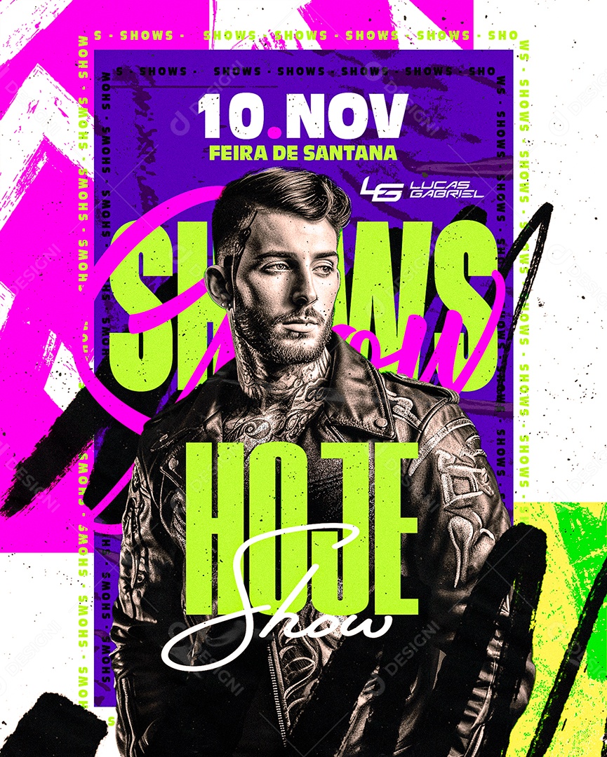 Flyer Show Hoje Lucas Gabriel Social Media PSD Editável