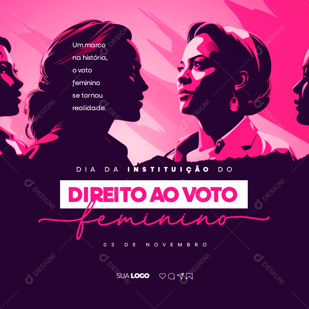 Social Media Dia Da Instituição Do Direito Ao Voto Feminino 03 de Novembro PSD Editável