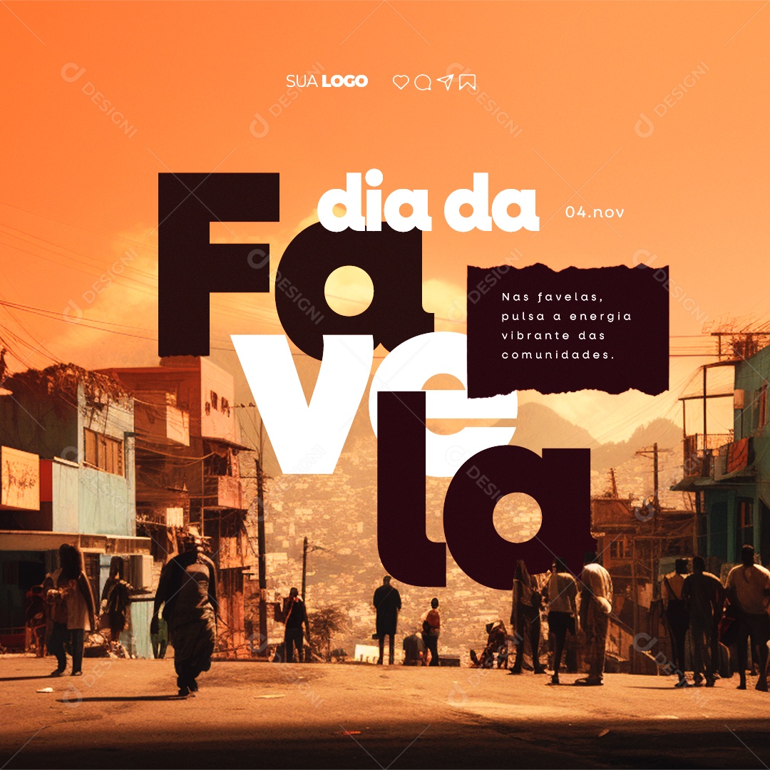Dia da Favela Pulsa a Energia Vibrante das Comunidades Social Media PSD Editável