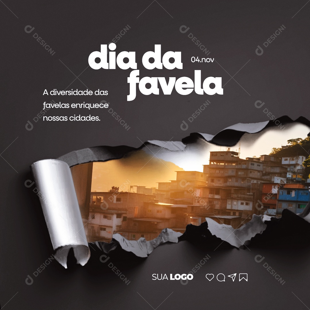 Dia da Favela A Diversidade das Favelas Enriquece Nossas Cidades Social Media PSD Editável