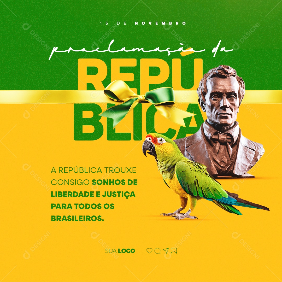 Social Media Republic Proclamation Day November 15th Editable PSD