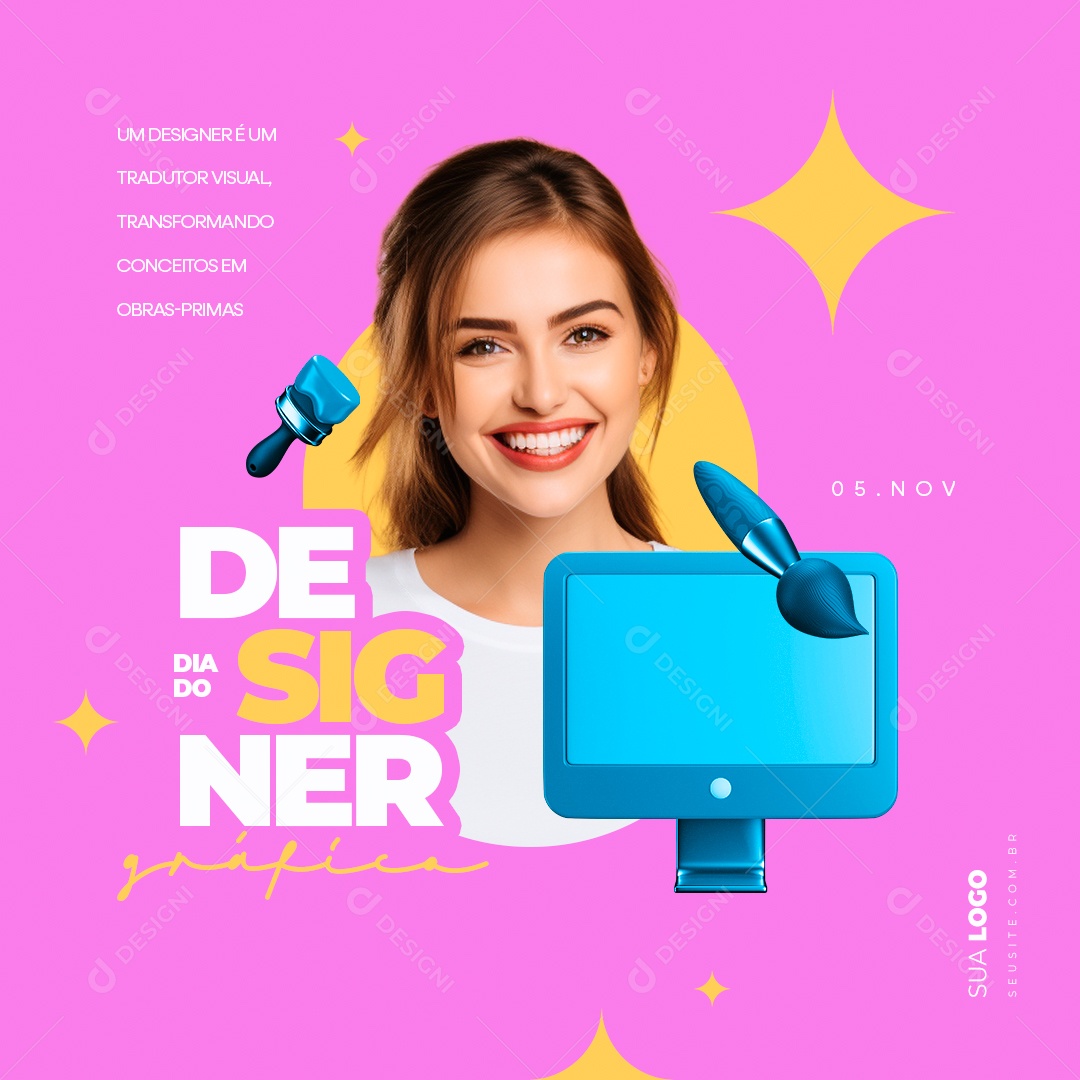 Dia Do Designer Gráfico Um Tradutor Visual Transformando Conceitos em Obras Primas Social Media PSD Editável