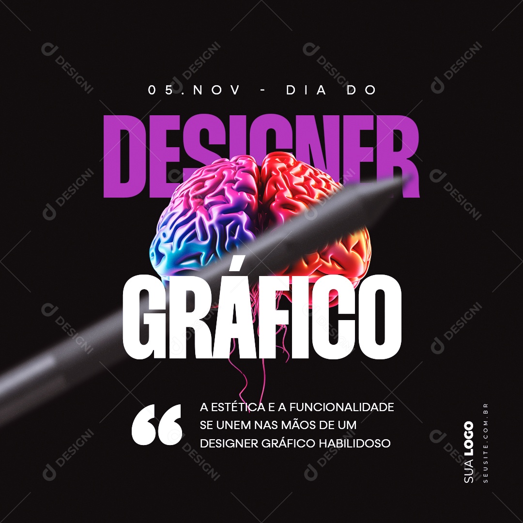 Dia Do Designer Gráfico A Estética e a Funcionalidade se Unem Social Media PSD Editável