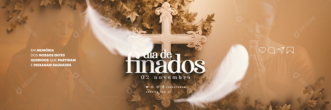 Carrossel Dia de Finados 02 de Novembro Social Media PSD Editável