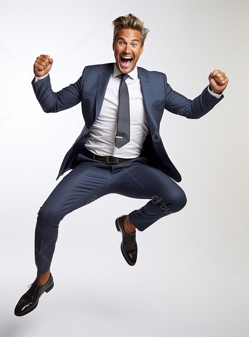 Homem de negócios feliz em um terno