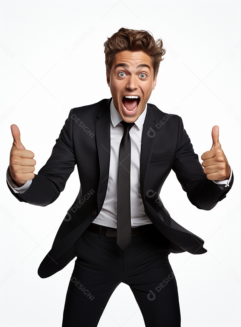 Homem de negócios feliz em um terno