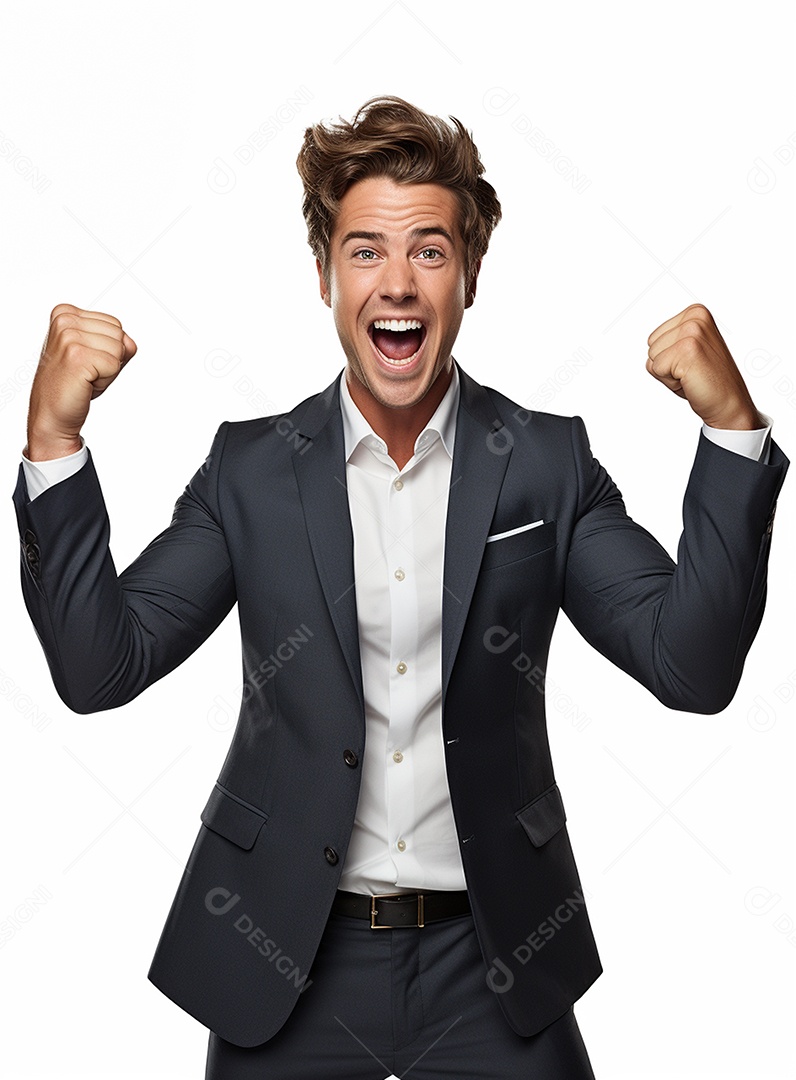 Homem de negócios feliz em um terno