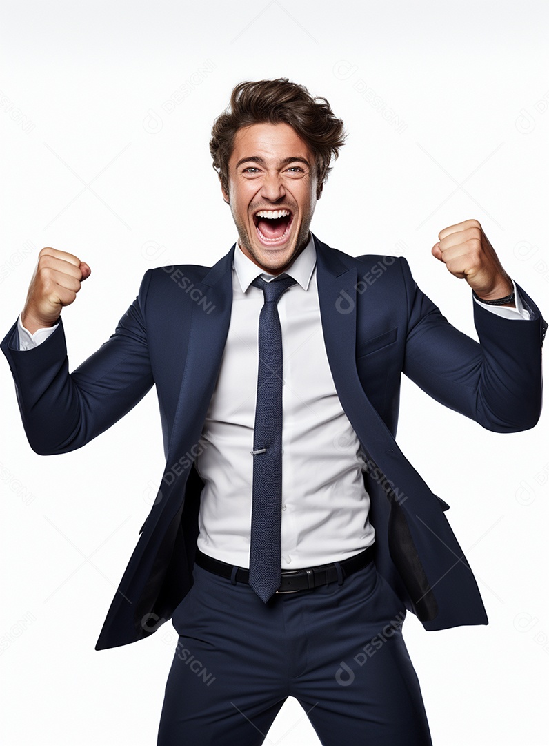 Homem de negócios feliz em um terno