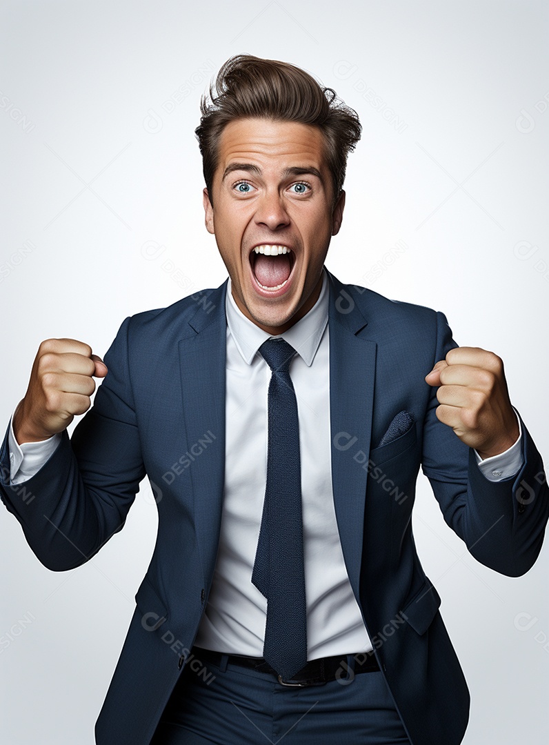 Homem de negócios feliz em um terno