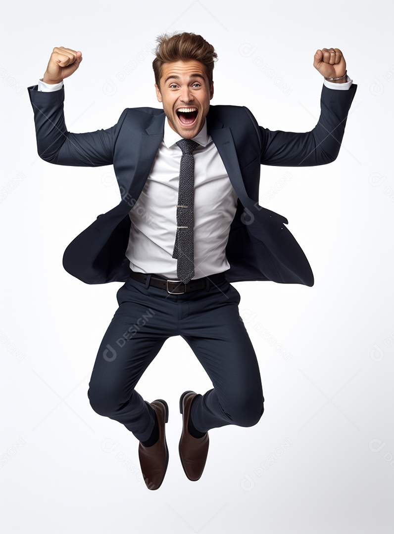 Homem de negócios feliz em um terno