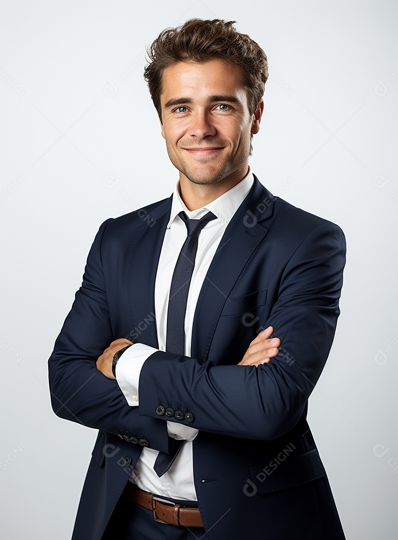 Homem de negócios feliz em um terno empresário