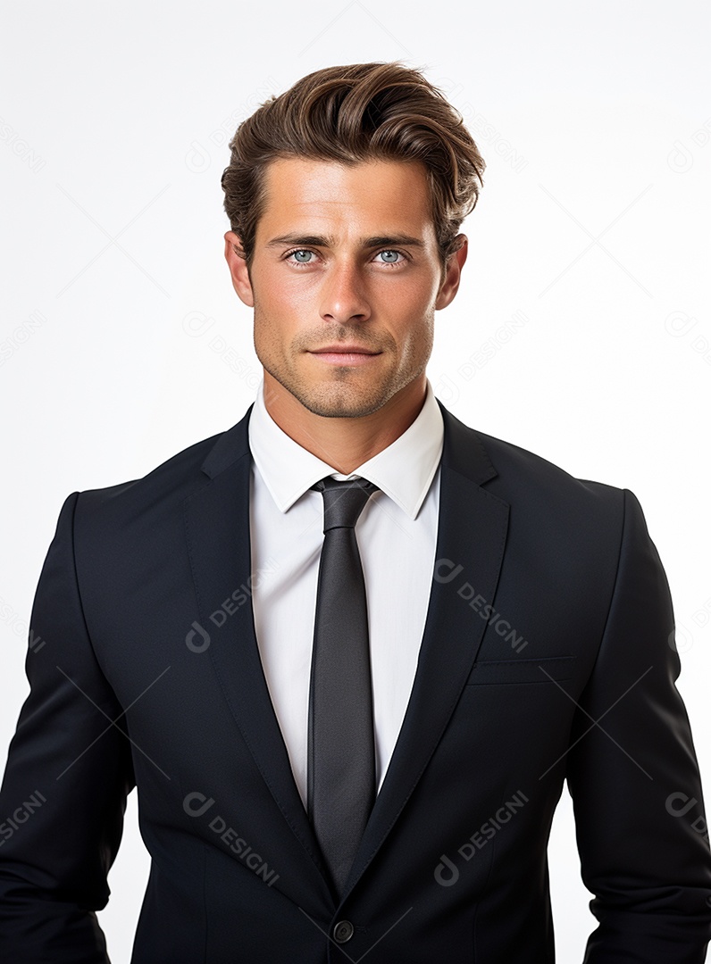 Homem de negócios feliz e usando terno