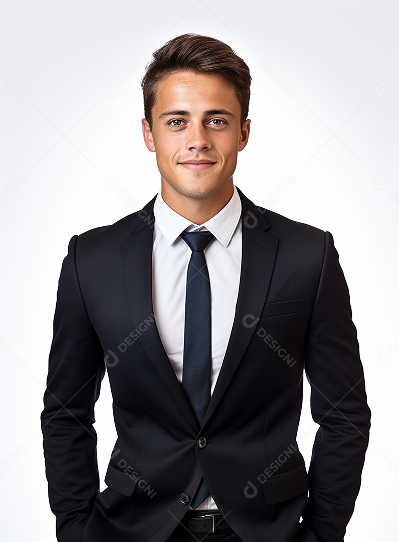 Homem de negócios feliz em um terno branco