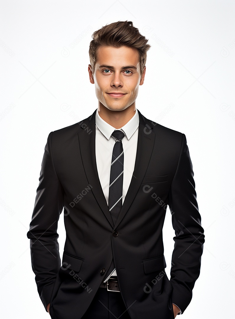 Homem de negócios feliz em um terno branco