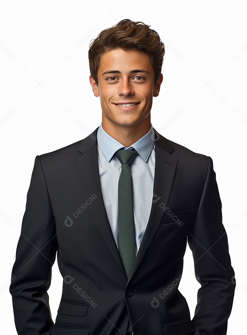 Homem de negócios feliz em um terno branco