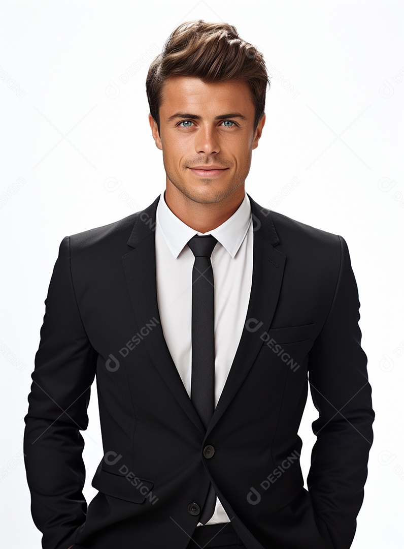 Homem de negócios feliz em um terno branco