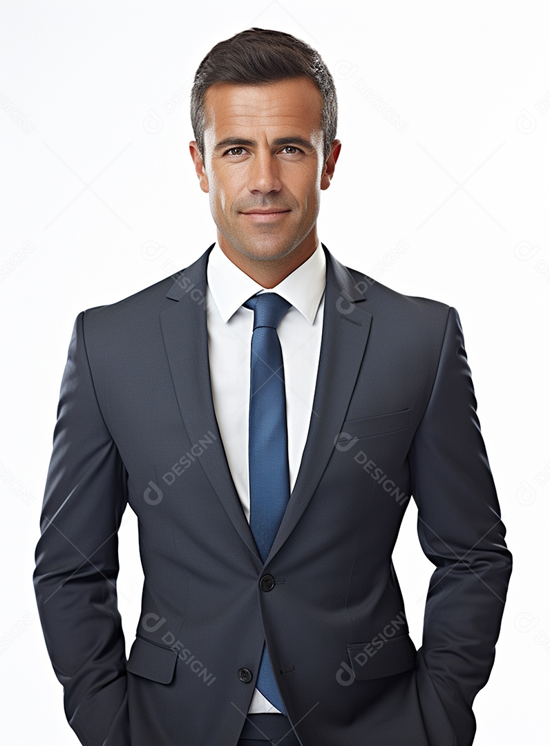 Homem de negócios feliz em um terno branco