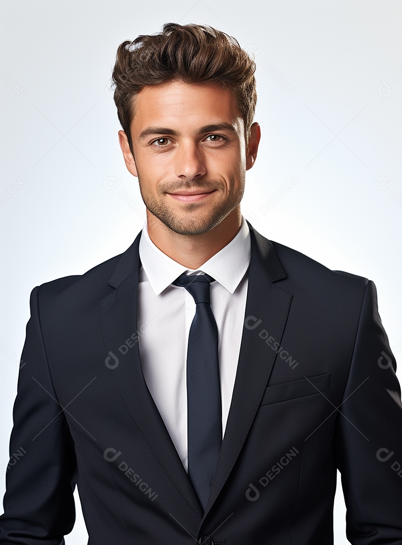 Homem de negócios feliz em um terno branco