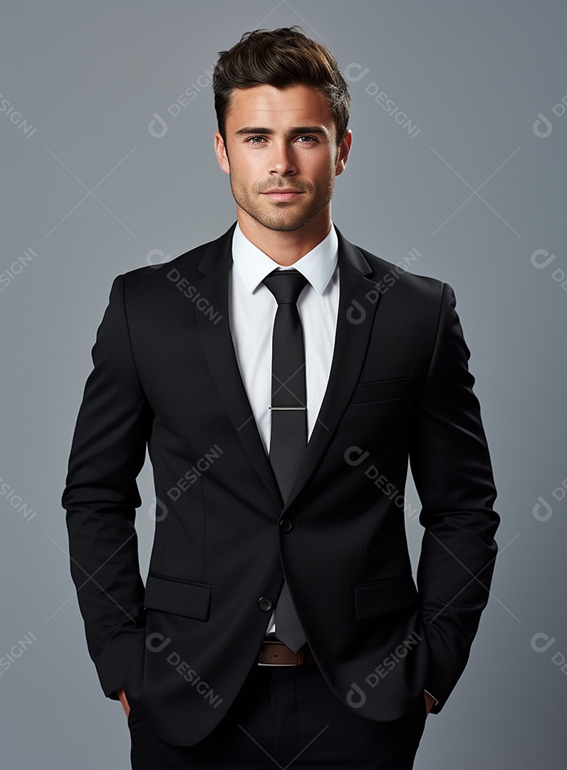 Homem de negócios feliz em um terno branco