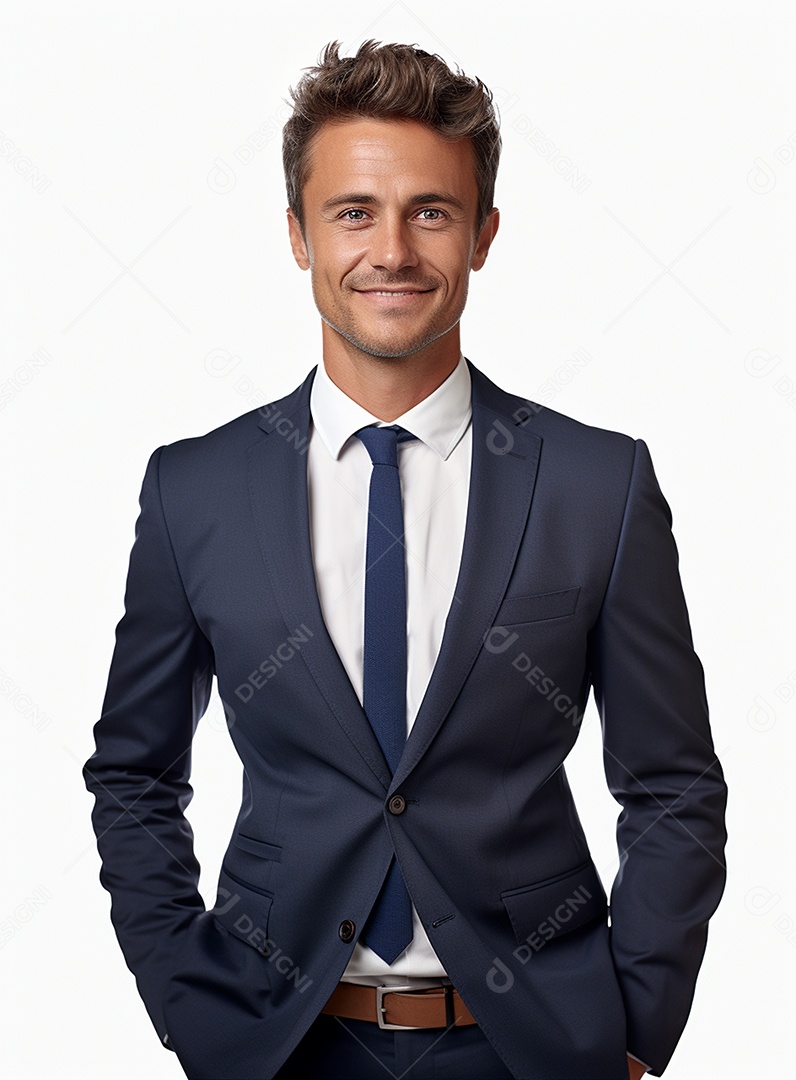 Homem de negócios feliz em um terno branco