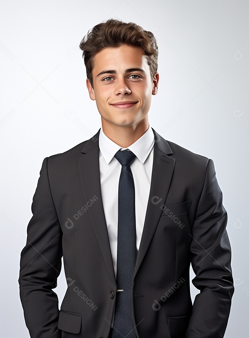 Homem de negócios feliz e usando terno empresário