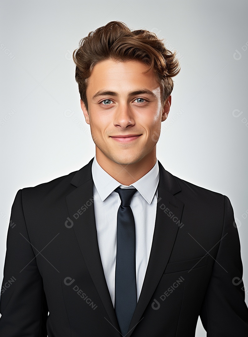 Homem de negócios feliz e usando terno